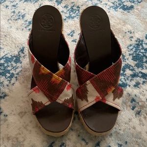 Tory Burch Slip on Espadrille Wedges